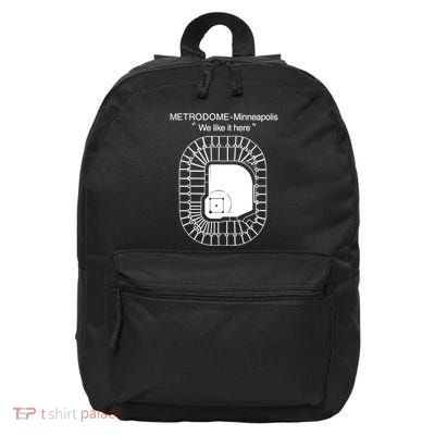Metrodome Minneapolis We Like It Here 16 in Basic Backpack