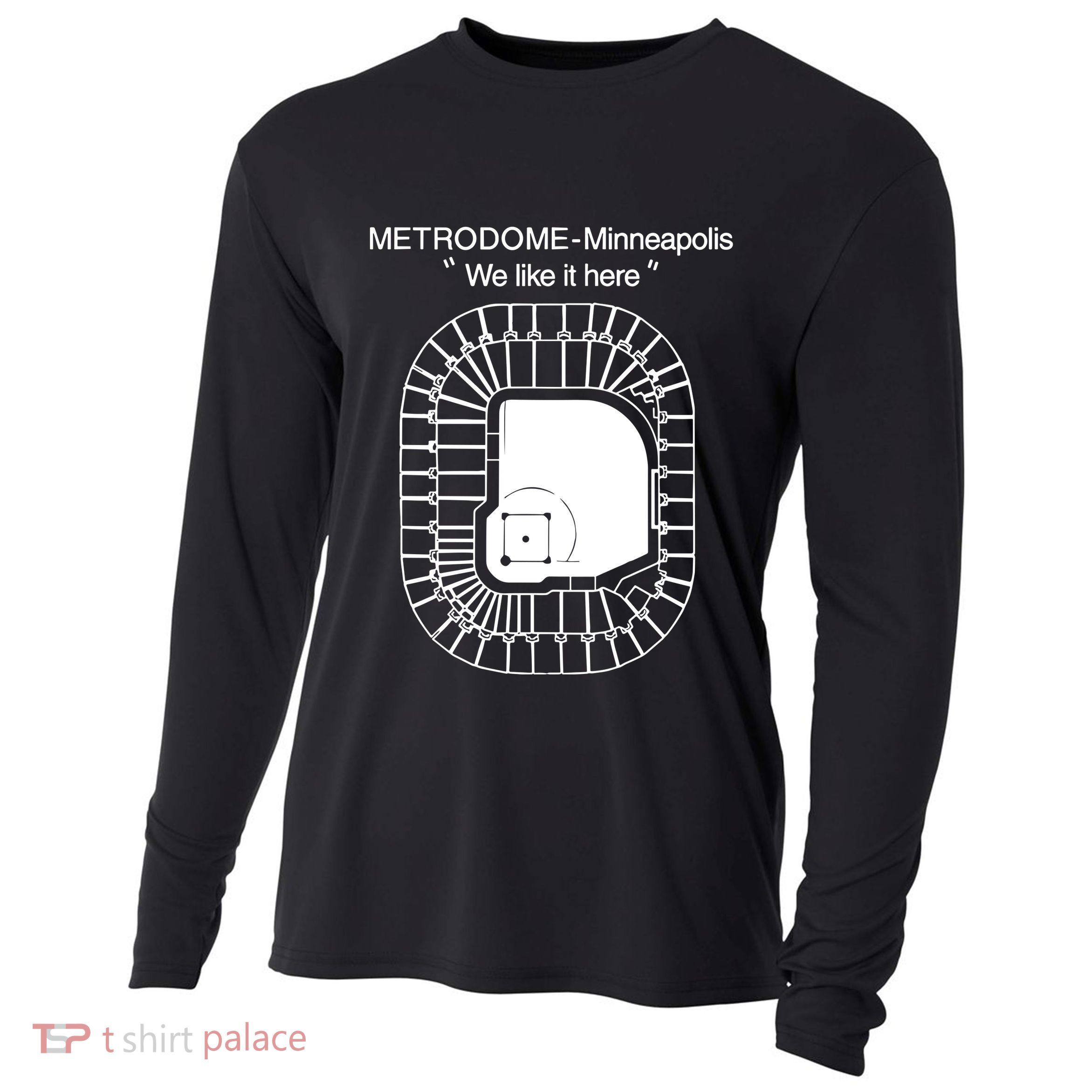 Metrodome Minneapolis We Like It Here Cooling Performance Long Sleeve Crew