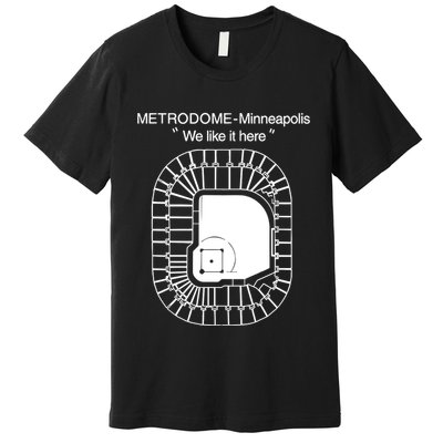 Metrodome Minneapolis We Like It Here Premium T-Shirt
