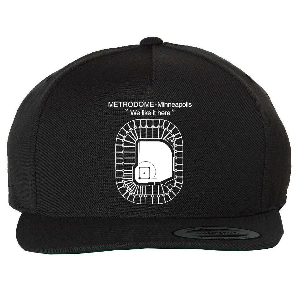 Metrodome Minneapolis We Like It Here Wool Snapback Cap
