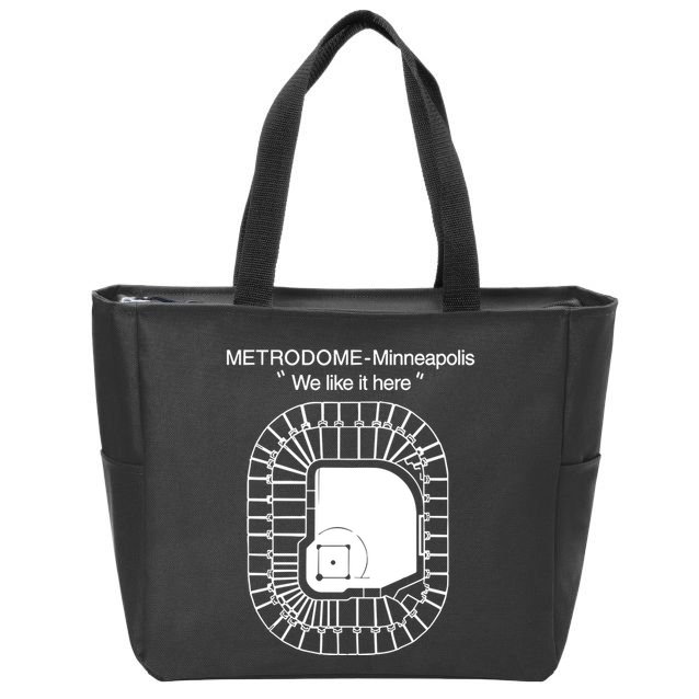 Metrodome Minneapolis We Like It Here Zip Tote Bag
