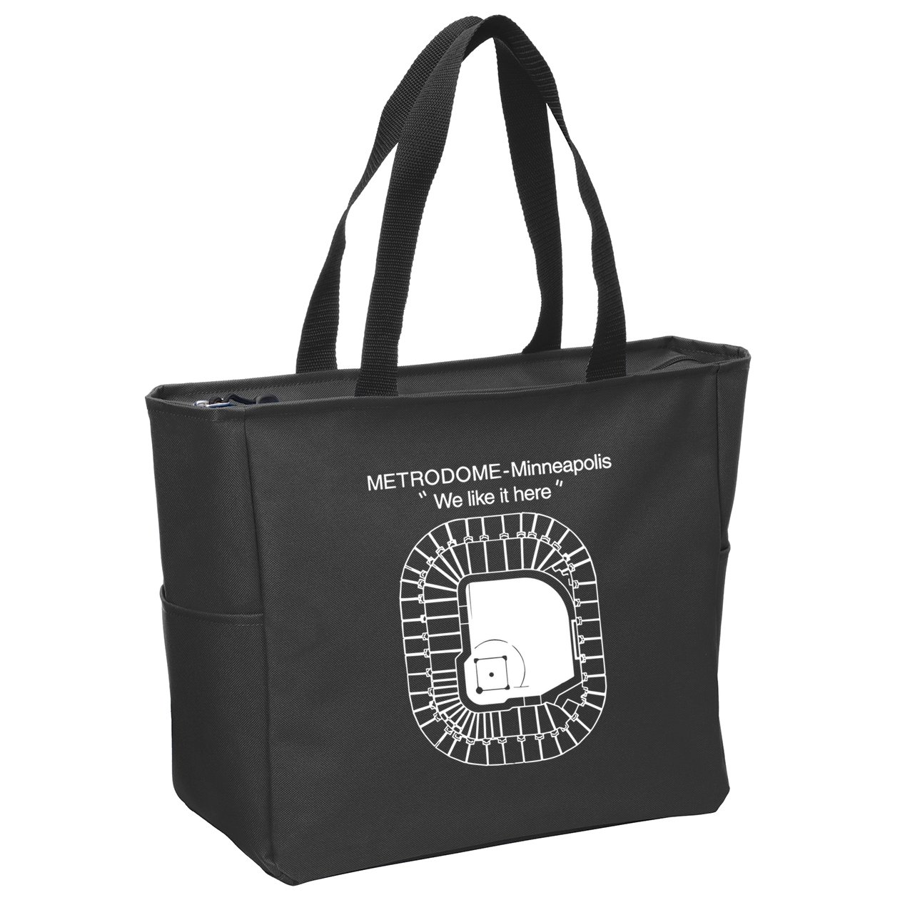 Metrodome Minneapolis We Like It Here Zip Tote Bag