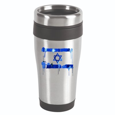 Marina Medvin Wearing Distressed Israeli Flag.Png 16oz Travel Tumbler
