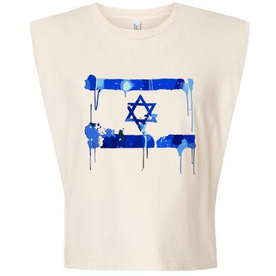 Marina Medvin Wearing Distressed Israeli Flag.Png Garment-Dyed Women's Muscle Tee