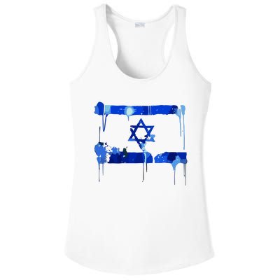 Marina Medvin Wearing Distressed Israeli Flag.Png Ladies PosiCharge Competitor Racerback Tank