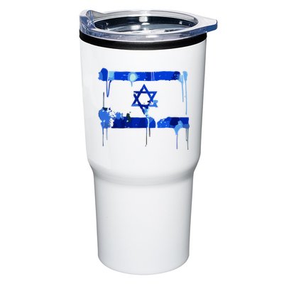 Marina Medvin Wearing Distressed Israeli Flag.Png Tumbler