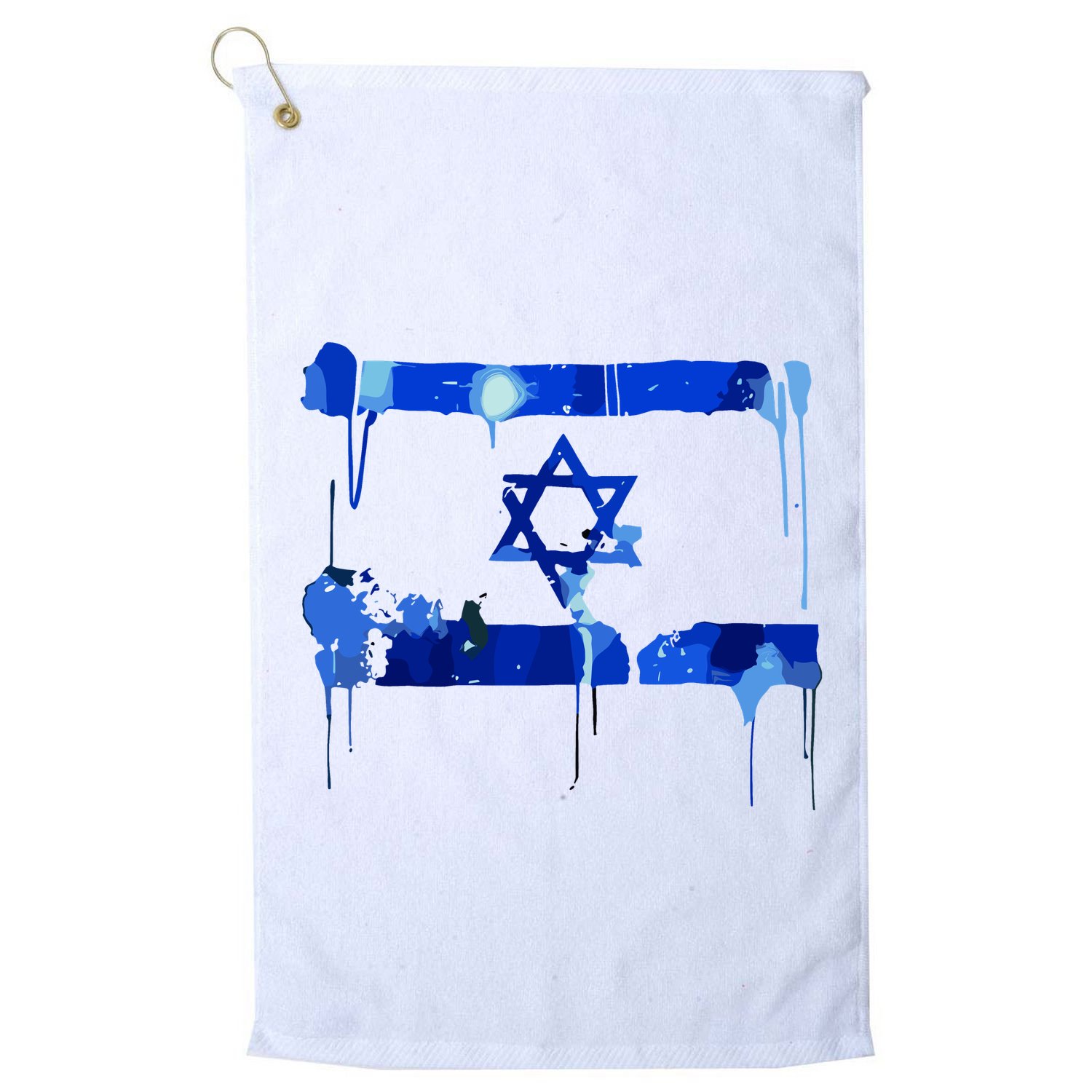 Marina Medvin Wearing Distressed Israeli Flag.Png Golf Towel