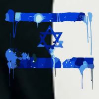 Marina Medvin Wearing Distressed Israeli Flag.Png Infant Baby Jersey Bodysuit