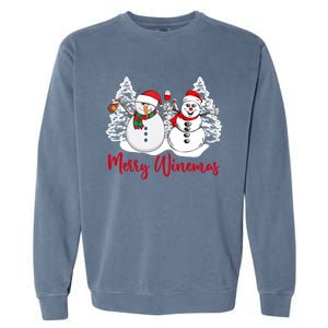 Mmyb Merry Winemas Snow Christmas Wine Lover Xmas Holiday Gift Garment-Dyed Sweatshirt