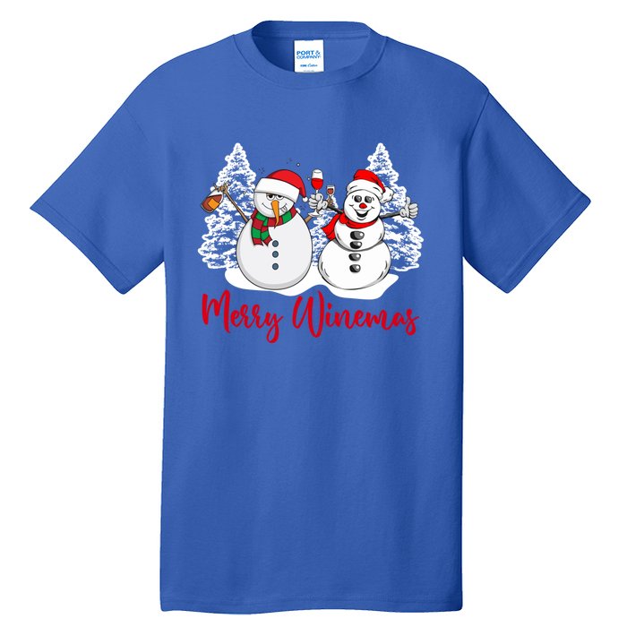 Mmyb Merry Winemas Snow Christmas Wine Lover Xmas Holiday Gift Tall T-Shirt