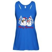 Mmyb Merry Winemas Snow Christmas Wine Lover Xmas Holiday Gift Ladies Essential Flowy Tank