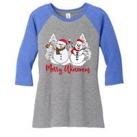 Mmyb Merry Winemas Snow Christmas Wine Lover Xmas Holiday Gift Women's Tri-Blend 3/4-Sleeve Raglan Shirt