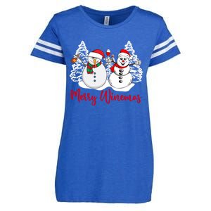 Mmyb Merry Winemas Snow Christmas Wine Lover Xmas Holiday Gift Enza Ladies Jersey Football T-Shirt