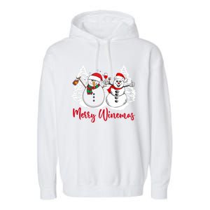 Mmyb Merry Winemas Snow Christmas Wine Lover Xmas Holiday Gift Garment-Dyed Fleece Hoodie