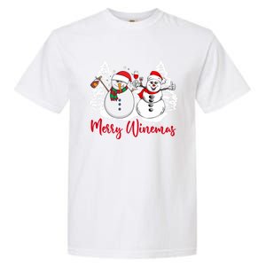 Mmyb Merry Winemas Snow Christmas Wine Lover Xmas Holiday Gift Garment-Dyed Heavyweight T-Shirt