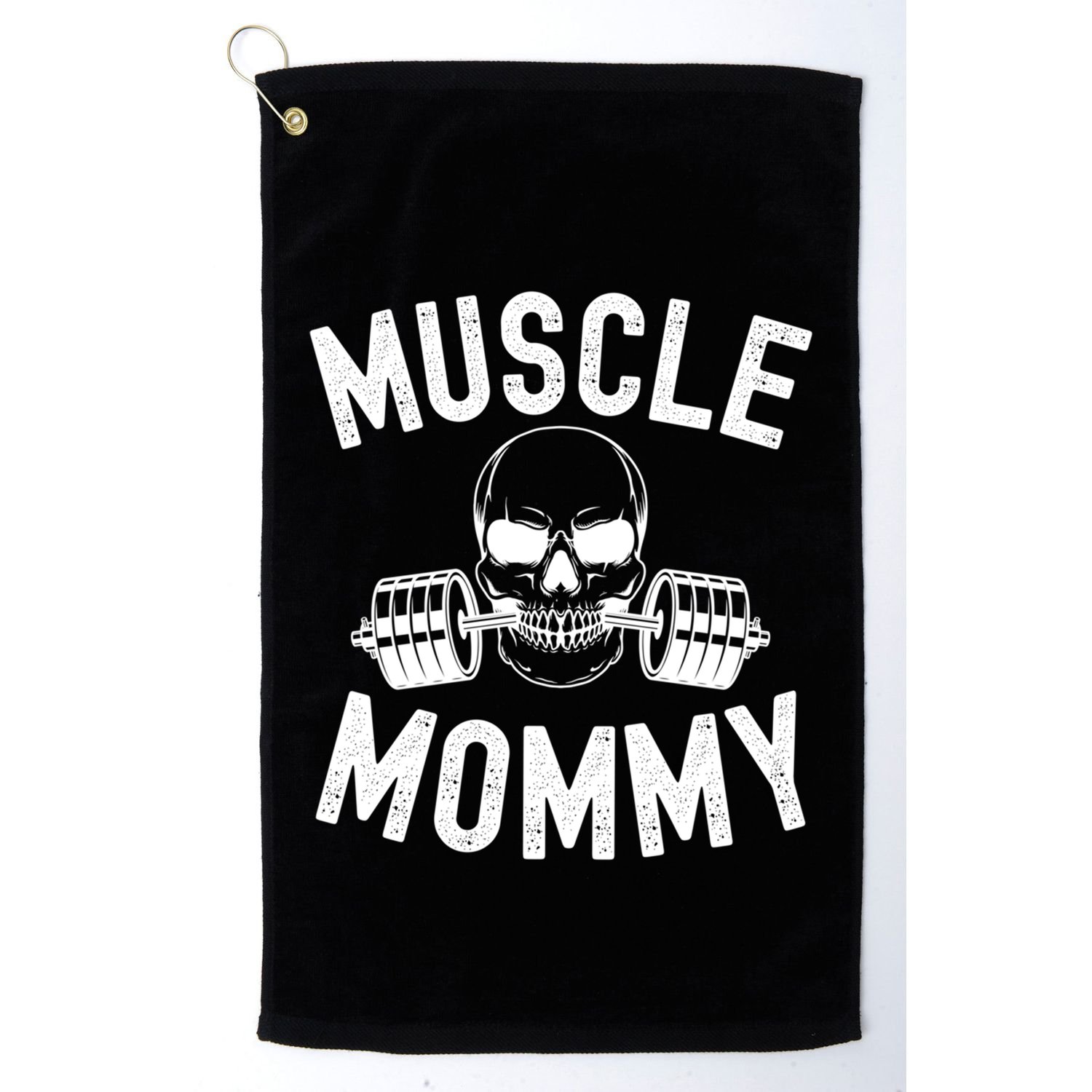 Muscle Mommy Weightlifter Mom Cool Skull Gym Mother Workout Cool Gift Golf Towel
