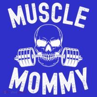 Muscle Mommy Weightlifter Mom Cool Skull Gym Mother Workout Cool Gift Women's V-Neck T-Shirt