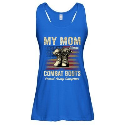 My Mom Wears Combat Boots Proud Army Daughter Veteran Mom Meaningful Gift Ladies Essential Flowy Tank