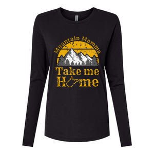 Mountain Momma West Virginia Take Me Home WV Map Mountains Womens Cotton Relaxed Long Sleeve T-Shirt