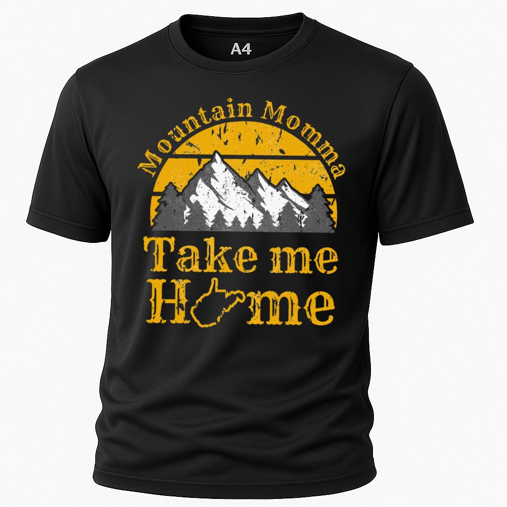 Mountain Momma West Virginia Take Me Home WV Map Mountains Cooling Performance Crew T-Shirt