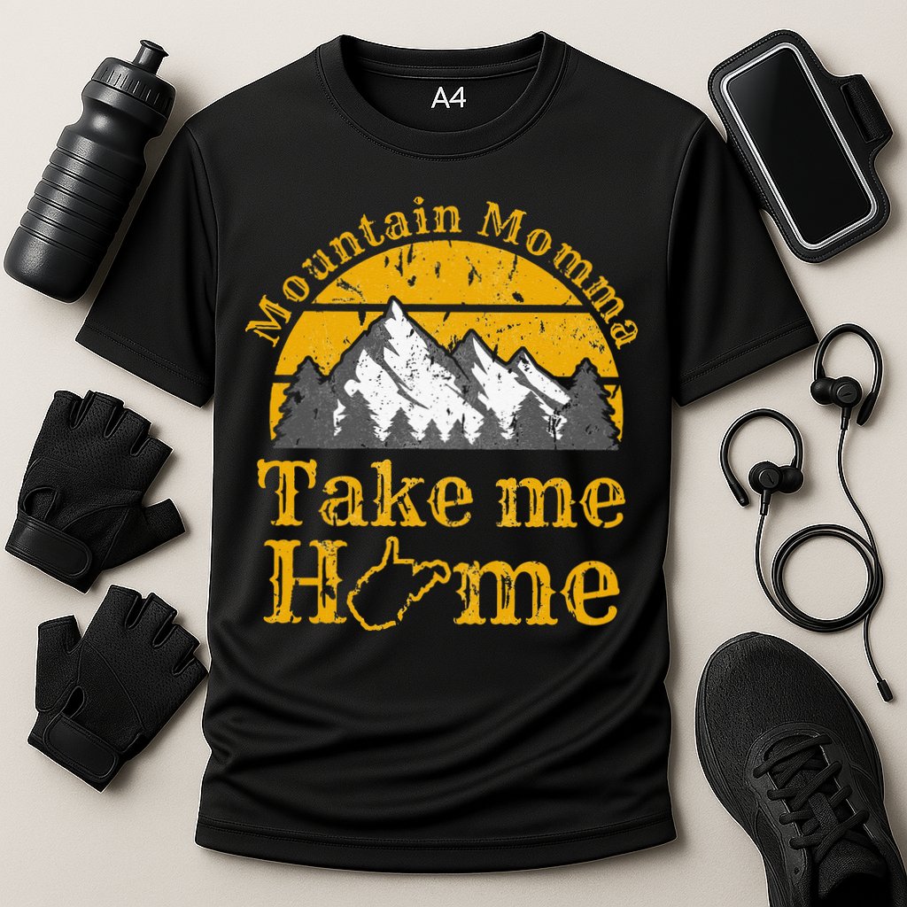 Mountain Momma West Virginia Take Me Home WV Map Mountains Cooling Performance Crew T-Shirt
