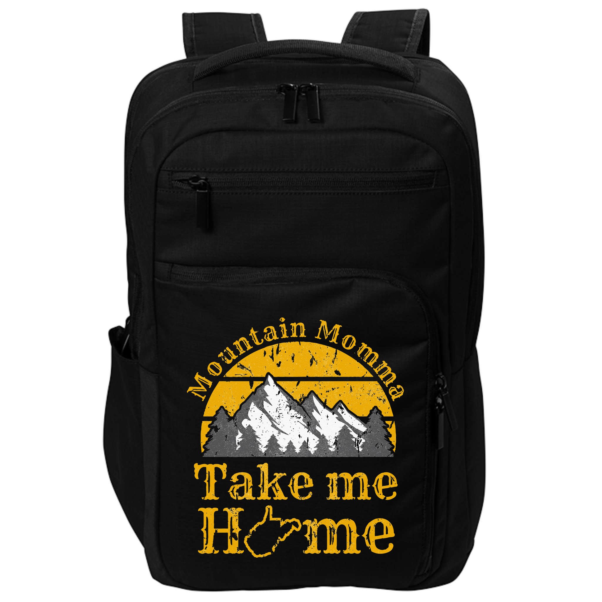 Mountain Momma West Virginia Take Me Home WV Map Mountains Impact Tech Backpack