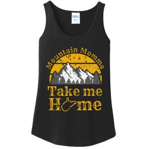 Mountain Momma West Virginia Take Me Home WV Map Mountains Ladies Essential Tank