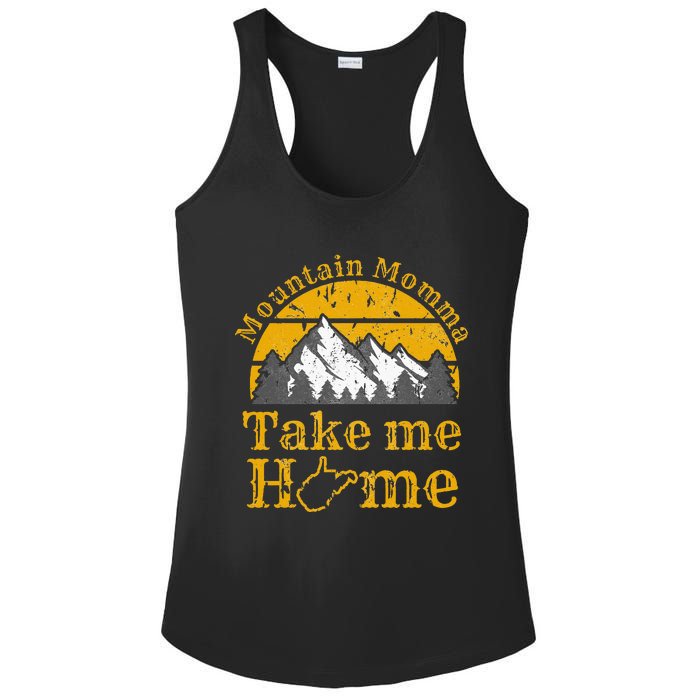 Mountain Momma West Virginia Take Me Home WV Map Mountains Ladies PosiCharge Competitor Racerback Tank