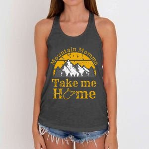 Mountain Momma West Virginia Take Me Home WV Map Mountains Women's Knotted Racerback Tank