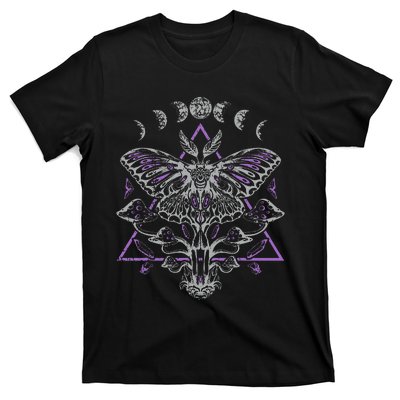 Mysterious Moth With Moon Crescent Gothic Moth T-Shirt