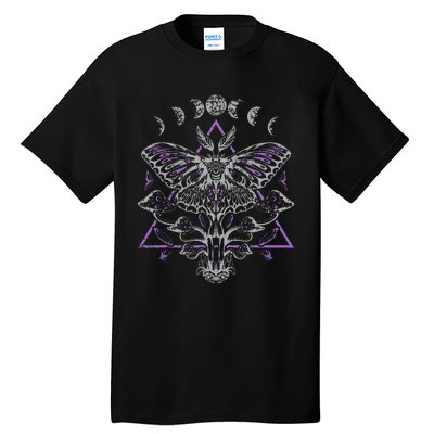 Mysterious Moth With Moon Crescent Gothic Moth Tall T-Shirt