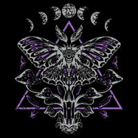 Mysterious Moth With Moon Crescent Gothic Moth Button