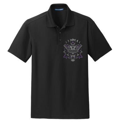 Mysterious Moth With Moon Crescent Gothic Moth Dry Zone Grid Polo