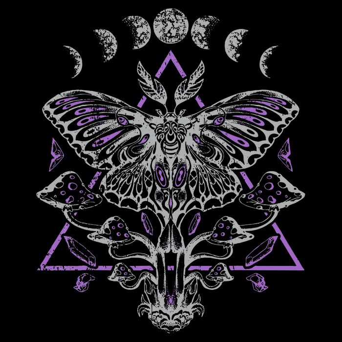 Mysterious Moth With Moon Crescent Gothic Moth 16 in Basic Backpack