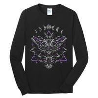 Mysterious Moth With Moon Crescent Gothic Moth Tall Long Sleeve T-Shirt