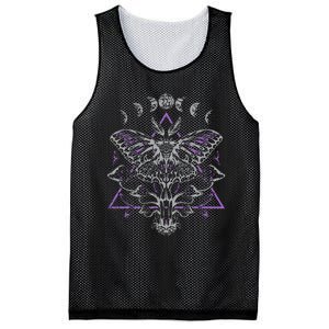 Mysterious Moth With Moon Crescent Gothic Moth Mesh Reversible Basketball Jersey Tank