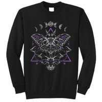 Mysterious Moth With Moon Crescent Gothic Moth Tall Sweatshirt