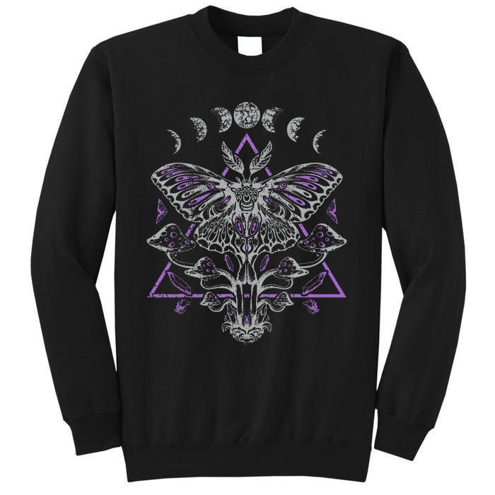 Mysterious Moth With Moon Crescent Gothic Moth Tall Sweatshirt