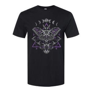 Mysterious Moth With Moon Crescent Gothic Moth Softstyle CVC T-Shirt