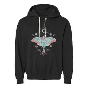 Mysterious Moths With Moon Crescent Gothic Moth Garment-Dyed Fleece Hoodie