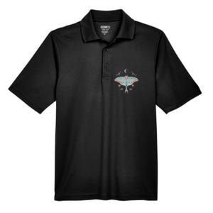 Mysterious Moths With Moon Crescent Gothic Moth Men's Origin Performance Pique Polo