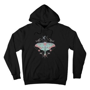 Mysterious Moths With Moon Crescent Gothic Moth Hoodie