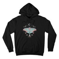 Mysterious Moths With Moon Crescent Gothic Moth Hoodie