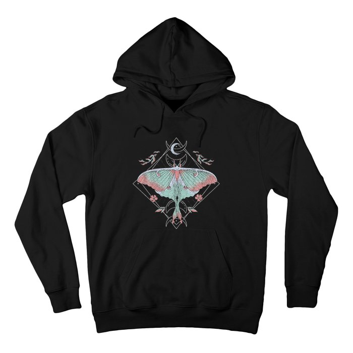 Mysterious Moths With Moon Crescent Gothic Moth Hoodie