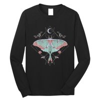 Mysterious Moths With Moon Crescent Gothic Moth Long Sleeve Shirt