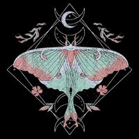 Mysterious Moths With Moon Crescent Gothic Moth 7-Panel Snapback Hat