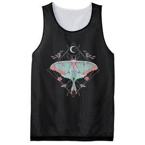 Mysterious Moths With Moon Crescent Gothic Moth Mesh Reversible Basketball Jersey Tank