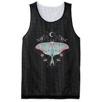 Mysterious Moths With Moon Crescent Gothic Moth Mesh Reversible Basketball Jersey Tank