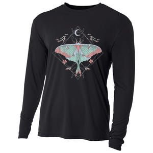 Mysterious Moths With Moon Crescent Gothic Moth Cooling Performance Long Sleeve Crew