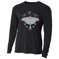 Mysterious Moths With Moon Crescent Gothic Moth Cooling Performance Long Sleeve Crew